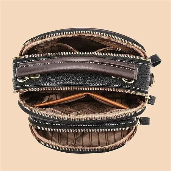 Leather Bag, Multifunctional Compartment Adjustable Wide Shoulder Strap Leather Bag, Bags for Women