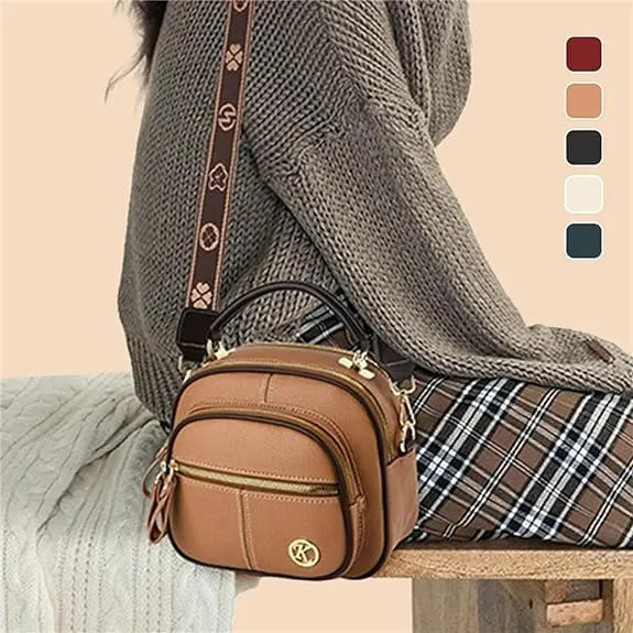 Leather Bag, Multifunctional Compartment Adjustable Wide Shoulder Strap Leather Bag, Bags for Women