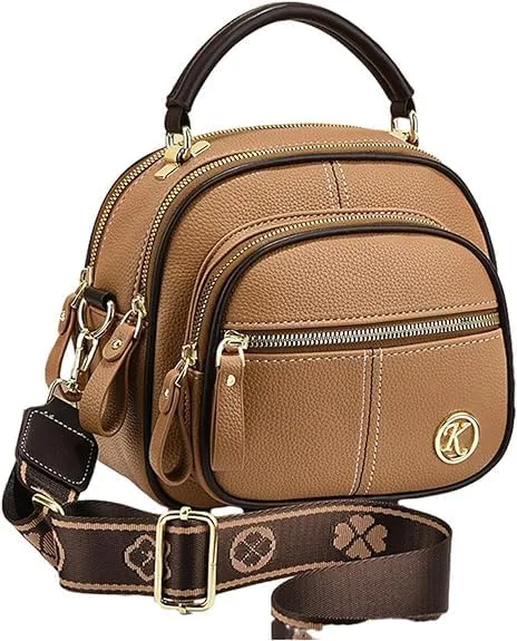 Leather Bag, Multifunctional Compartment Adjustable Wide Shoulder Strap Leather Bag, Bags for Women