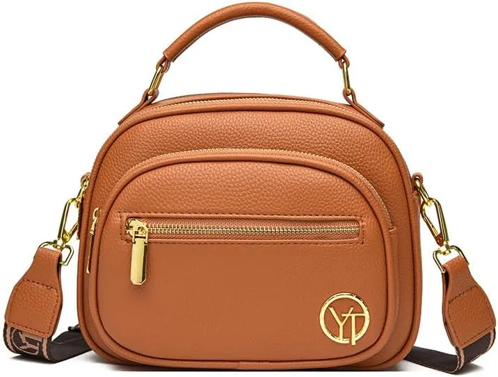 Leather Bag, Multifunctional Compartment Adjustable Wide Shoulder Strap Leather Bag, Bags for Women