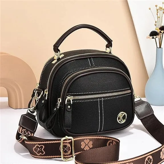 Leather Bag, Multifunctional Compartment Adjustable Wide Shoulder Strap Leather Bag, Bags for Women
