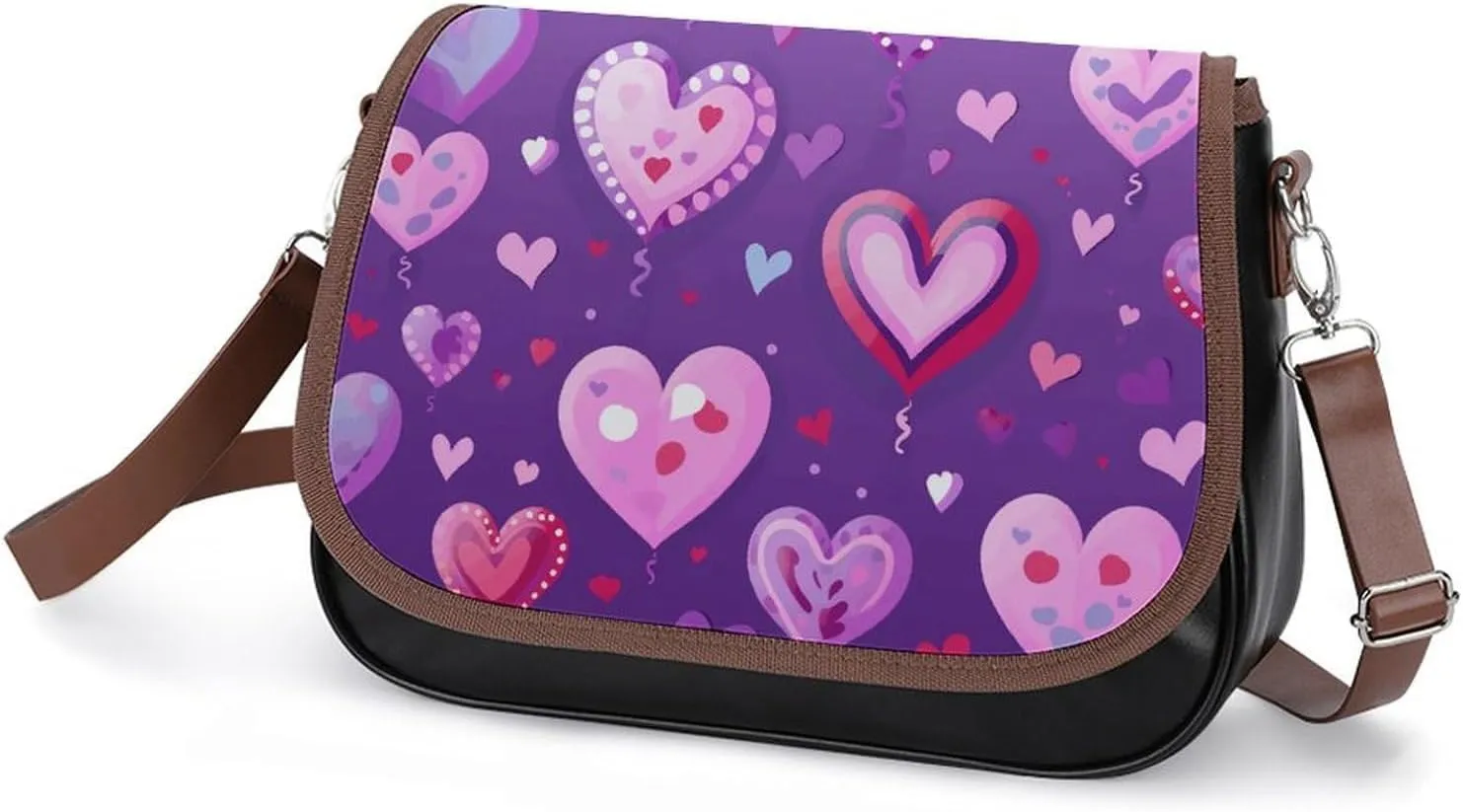 Leather Crossbody Bag for Women Bugs And Leaves Detachable Strap Handbags Travel Purse Shoulder Bag for Daily Use