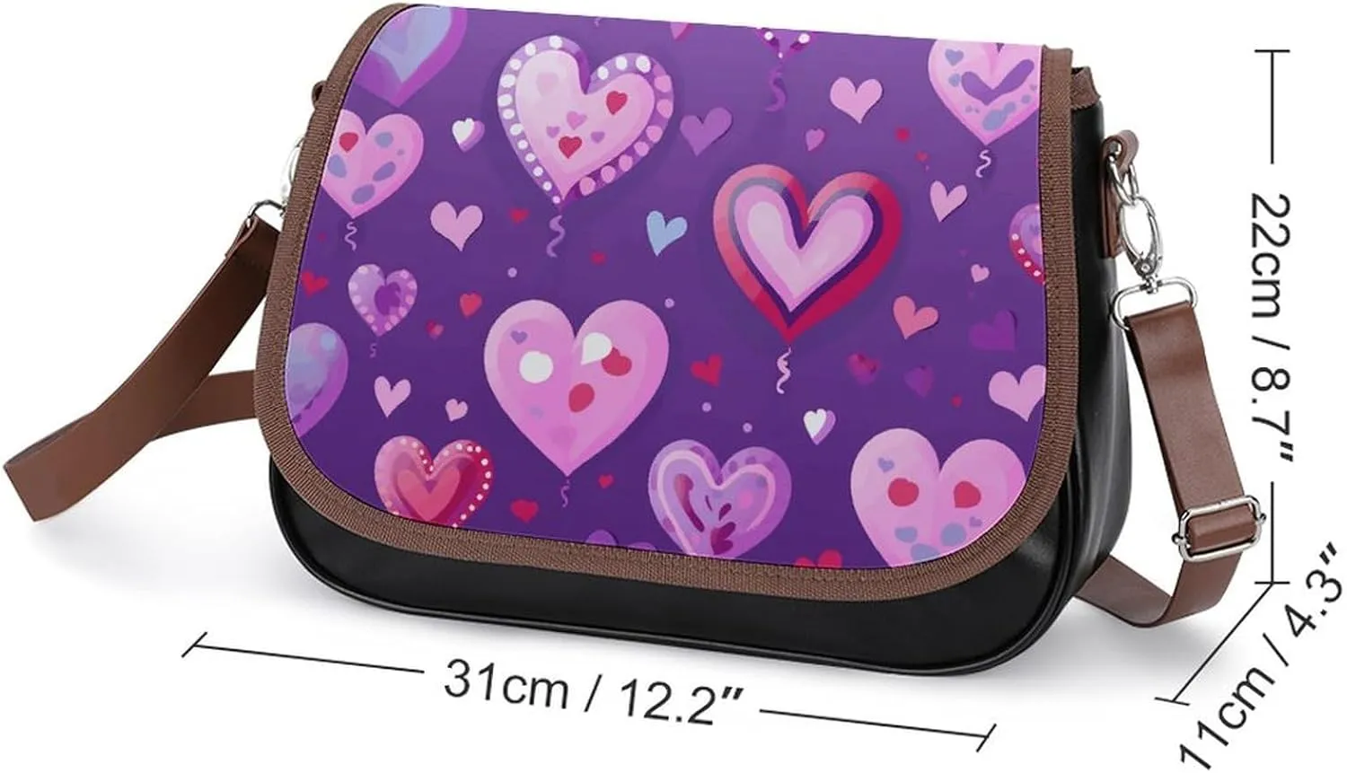 Leather Crossbody Bag for Women Bugs And Leaves Detachable Strap Handbags Travel Purse Shoulder Bag for Daily Use
