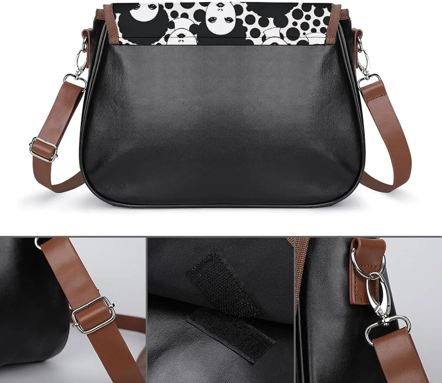 Leather Crossbody Bag for Women Small Pine Branch Detachable Strap Handbags Travel Purse Shoulder Bag for Daily Use
