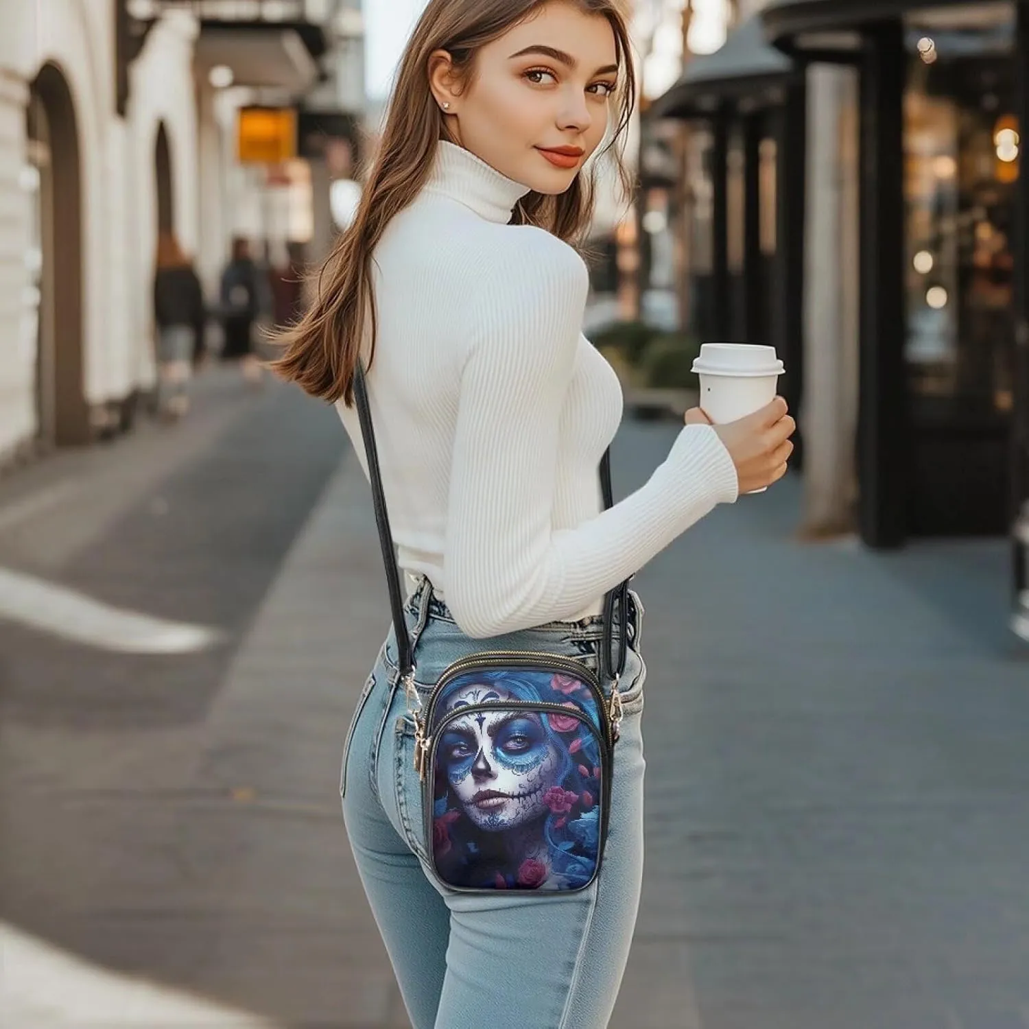 Leather Crossbody Bags for Women Crossbody Sling Bags for Women Cell Phone Bag Wallet Purses Adjustable Strap