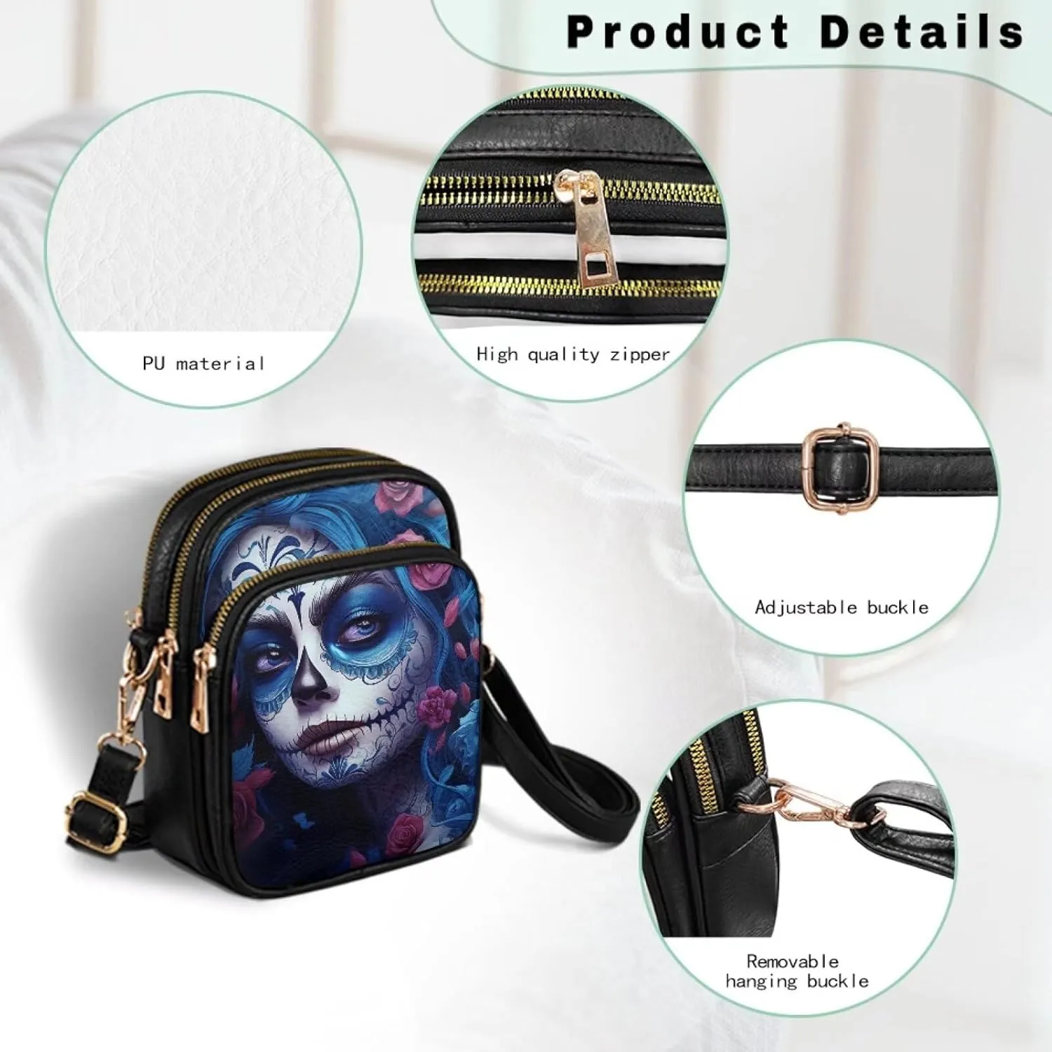 Leather Crossbody Bags for Women Crossbody Sling Bags for Women Cell Phone Bag Wallet Purses Adjustable Strap