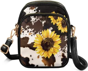 Leather Crossbody Bags for Women Small Messenger Bag Cell Phone Crossbody Wallet Purses Shoulder Bag