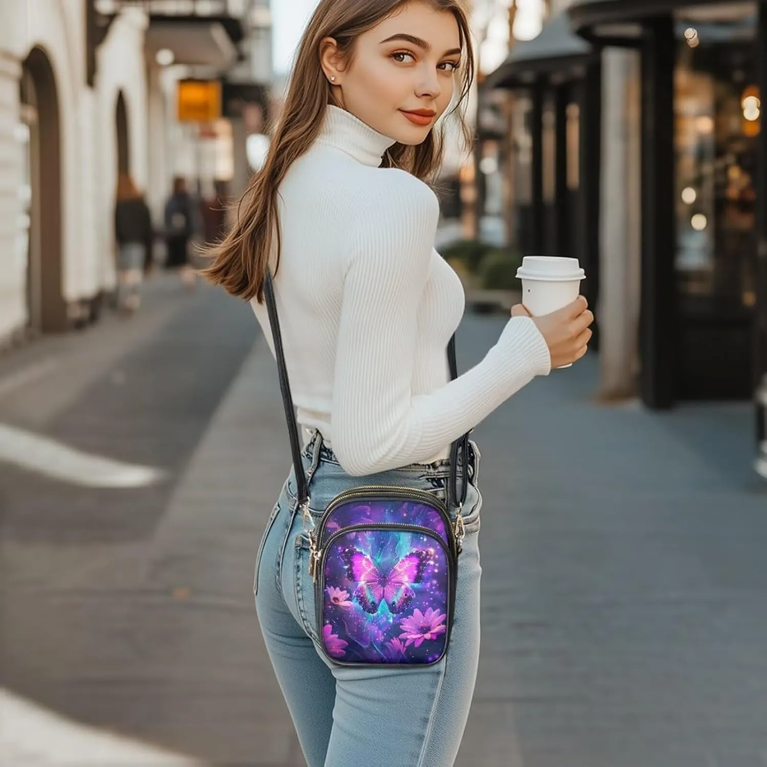 Leather Crossbody Bags for Women Small Messenger Bag Cell Phone Crossbody Wallet Purses Shoulder Bag