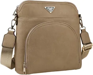 Leather Crossbody Bags for Women Trendy, Medium Size Cross Body Bag 2024, Wide Strap Women's Crossbody Purse Multi Pocket