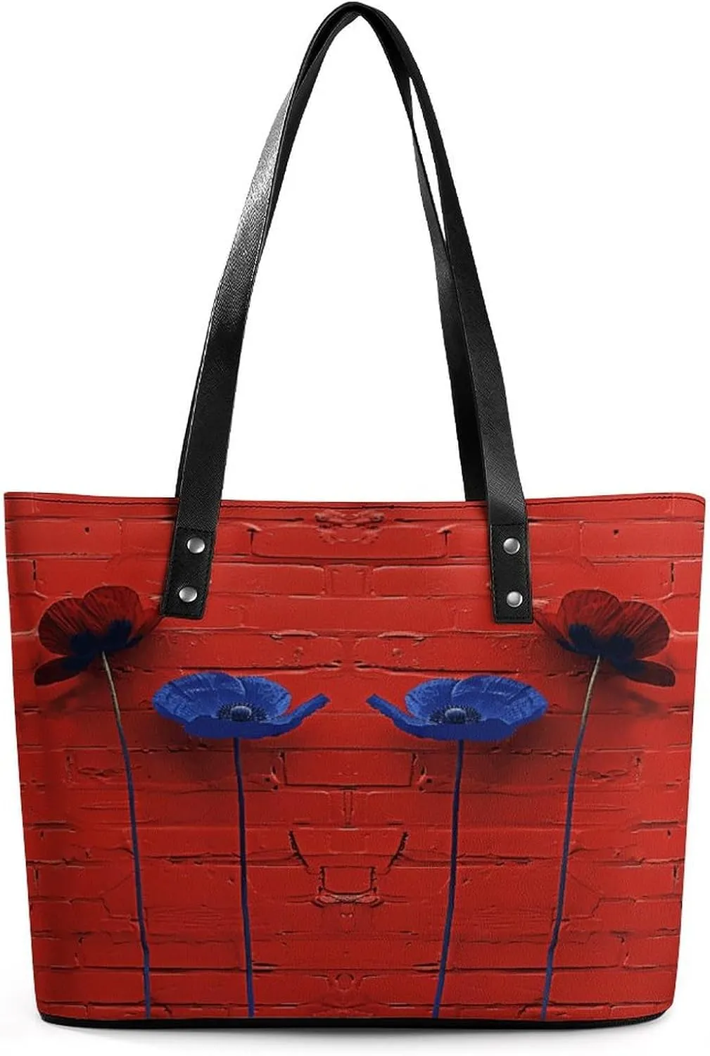 Leather Tote Bag Crossbody Bags for Women Fashion Top Handle Handbag A Red Brick Wall Ladies Shoulder Bags Casual Beach Bag Gym Bages Ladies Purses for Shopping Work Travel