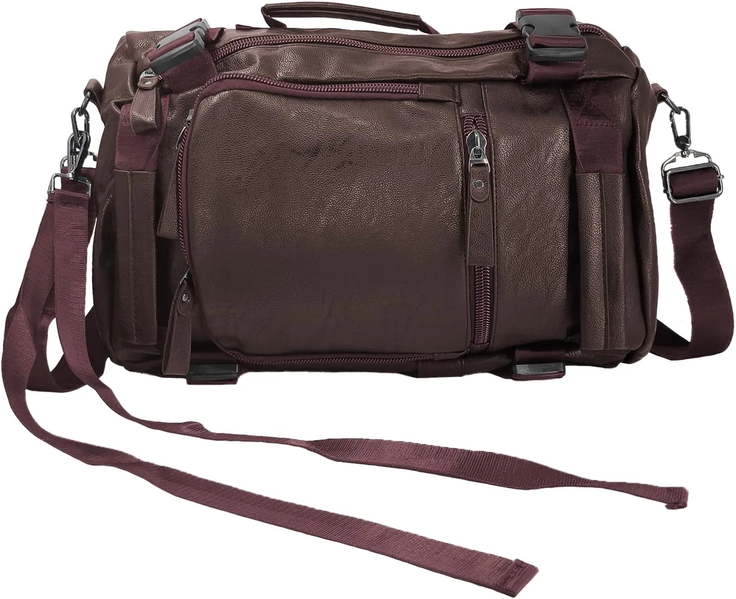 Leather Travel Bag Carry on Overnight Duffel Weekender Bag Sports Duffel bag Waterproof Tote Duffel Bag For men and Women -Brown