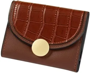 Leather Wallet Women's Pu Leather Wallet Retro Simple Short Mini Zipper Purse Clutch for Girls Fashion Cute Large Capacity Coin Pocket Large Capacity (Bn,9.5x11.5cm)
