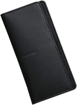 Leather Wallet Women's Pu Leather Wallet Simple Fashion Casual Long Zipper Purse Clutch for Girls Large Capacity Bi-fold Clutch Coin Pocket Large Capacity (Bk,9.5x19cm)