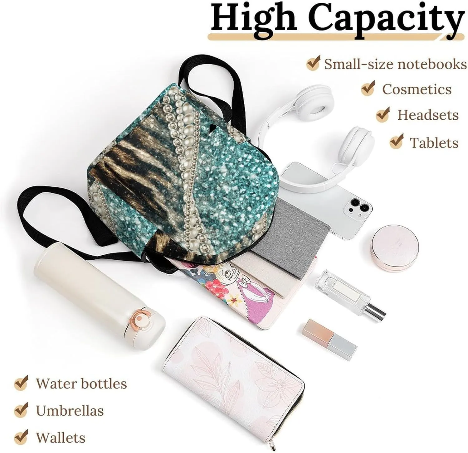 Leopard Animal Faux Fur Casual Women's Backpack, Lightweight, Waterproof, Versatile Daily Bag