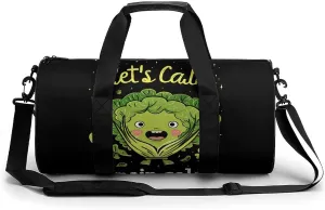 Lettuce Remain Calm Cute Vegetable Funny Gym Bag Travel Tote Bag Duffel Bag for Men Women Weekender Sports Vacation