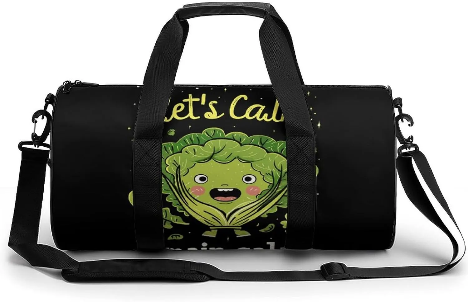 Lettuce Remain Calm Cute Vegetable Funny Gym Bag Travel Tote Bag Duffel Bag for Men Women Weekender Sports Vacation