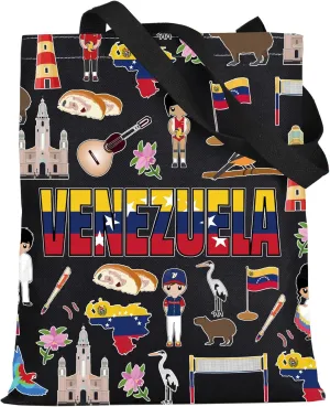 LEVLO Venezuela Tote Bag Venezuela Trip Souvenir Gift Bolivarian Republic of Venezuela Shoulder Bag Venezuela Flag Merch