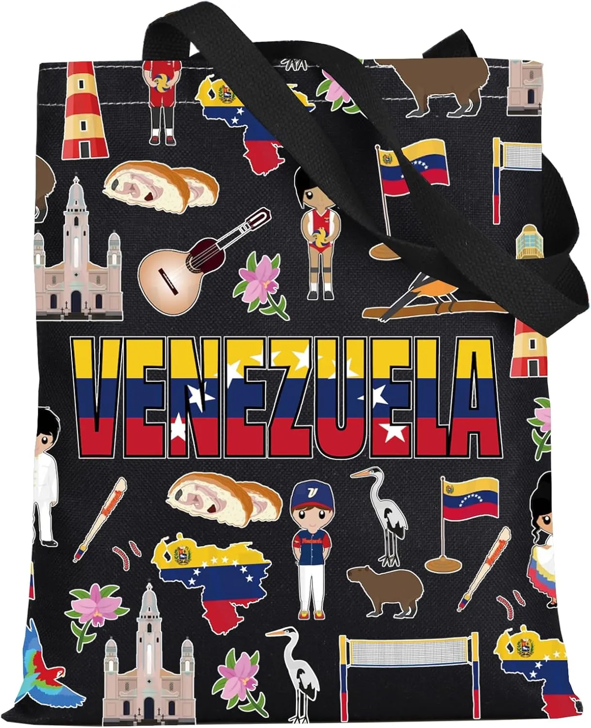 LEVLO Venezuela Tote Bag Venezuela Trip Souvenir Gift Bolivarian Republic of Venezuela Shoulder Bag Venezuela Flag Merch