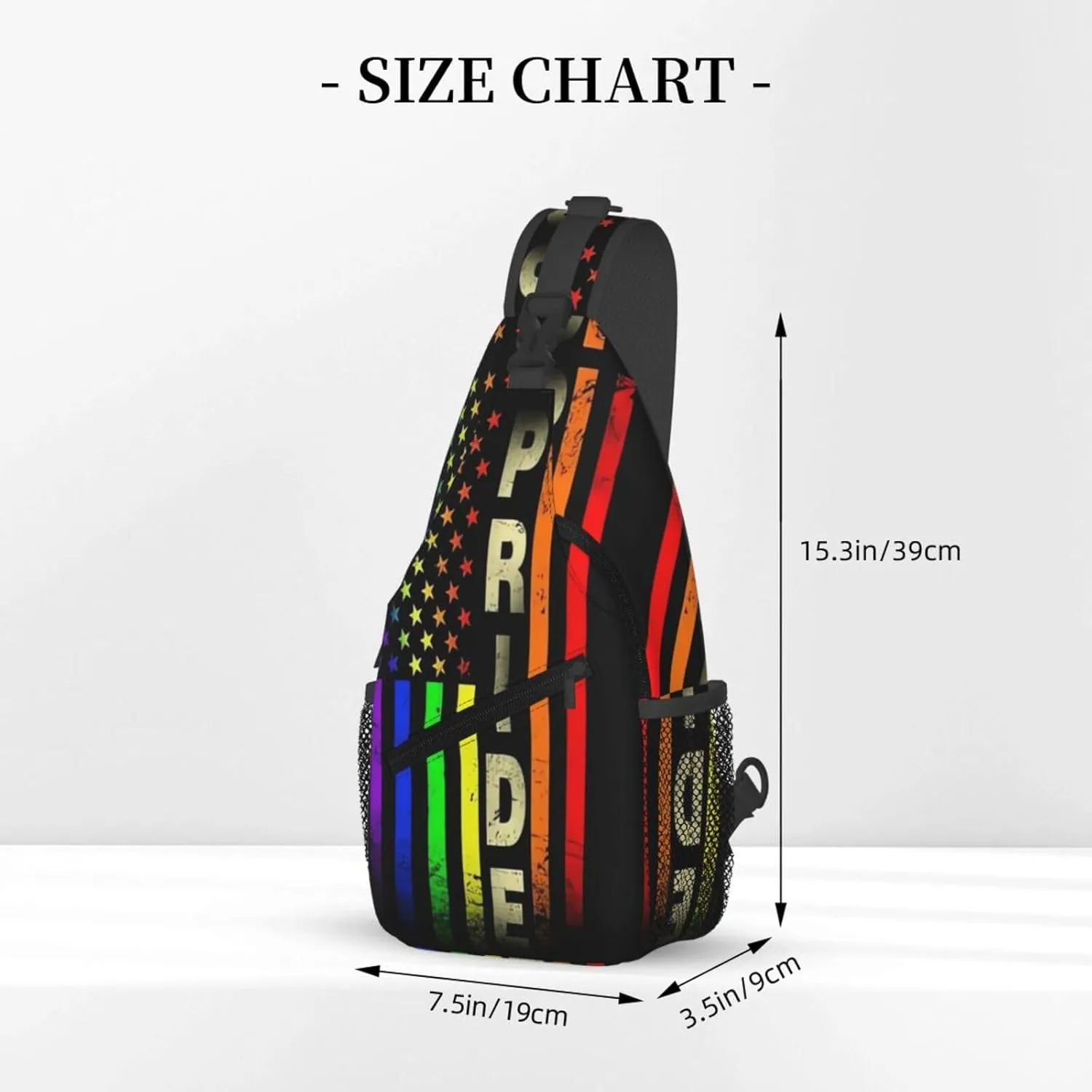 LGBT Gay Pride Sling Backpack,Fashion Shoulder Bags Adjustable Crossbody Chest Bag Travel Hiking Daypack