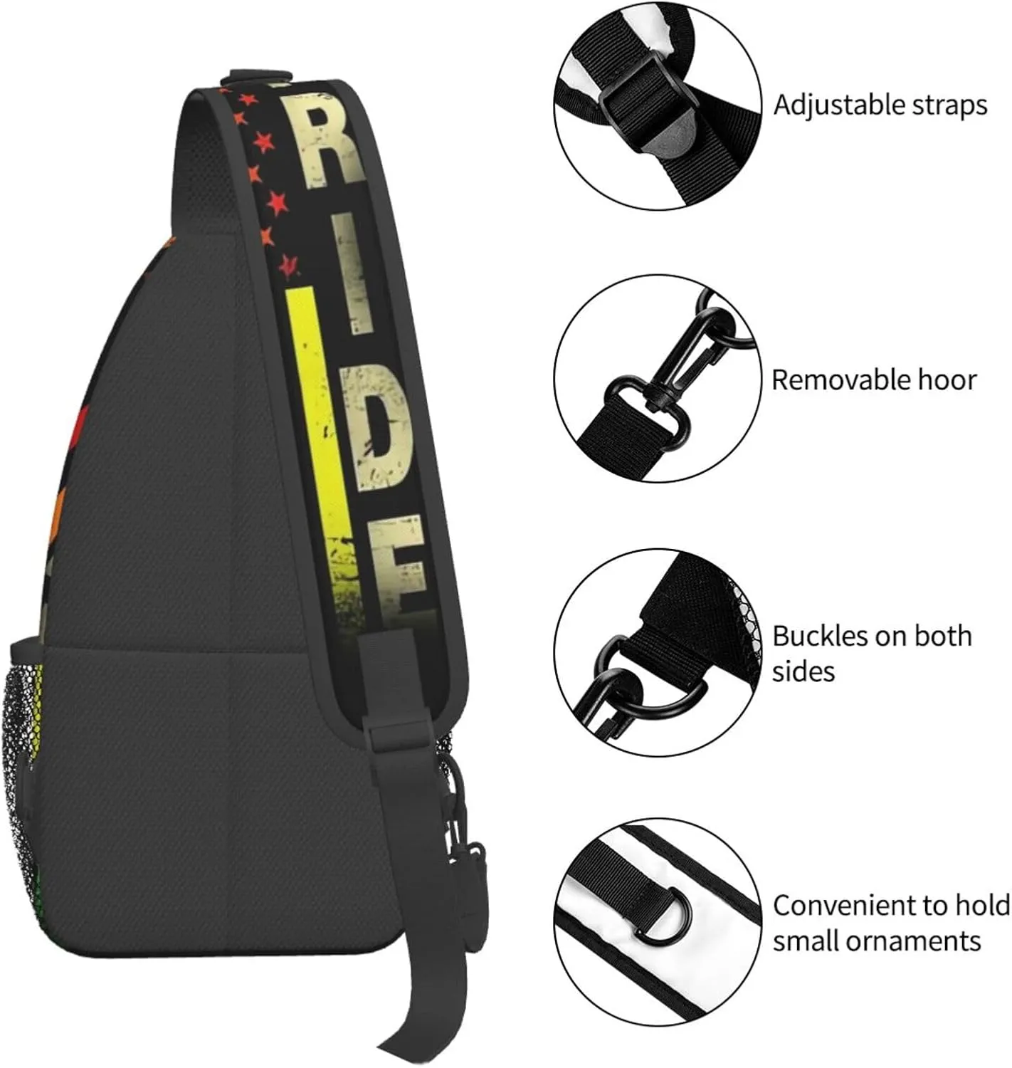 LGBT Gay Pride Sling Backpack,Fashion Shoulder Bags Adjustable Crossbody Chest Bag Travel Hiking Daypack