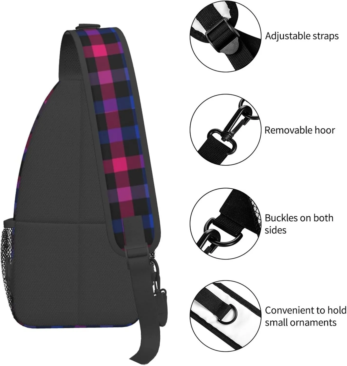 LGBT Gay Pride Sling Backpack,Fashion Shoulder Bags Adjustable Crossbody Chest Bag Travel Hiking Daypack