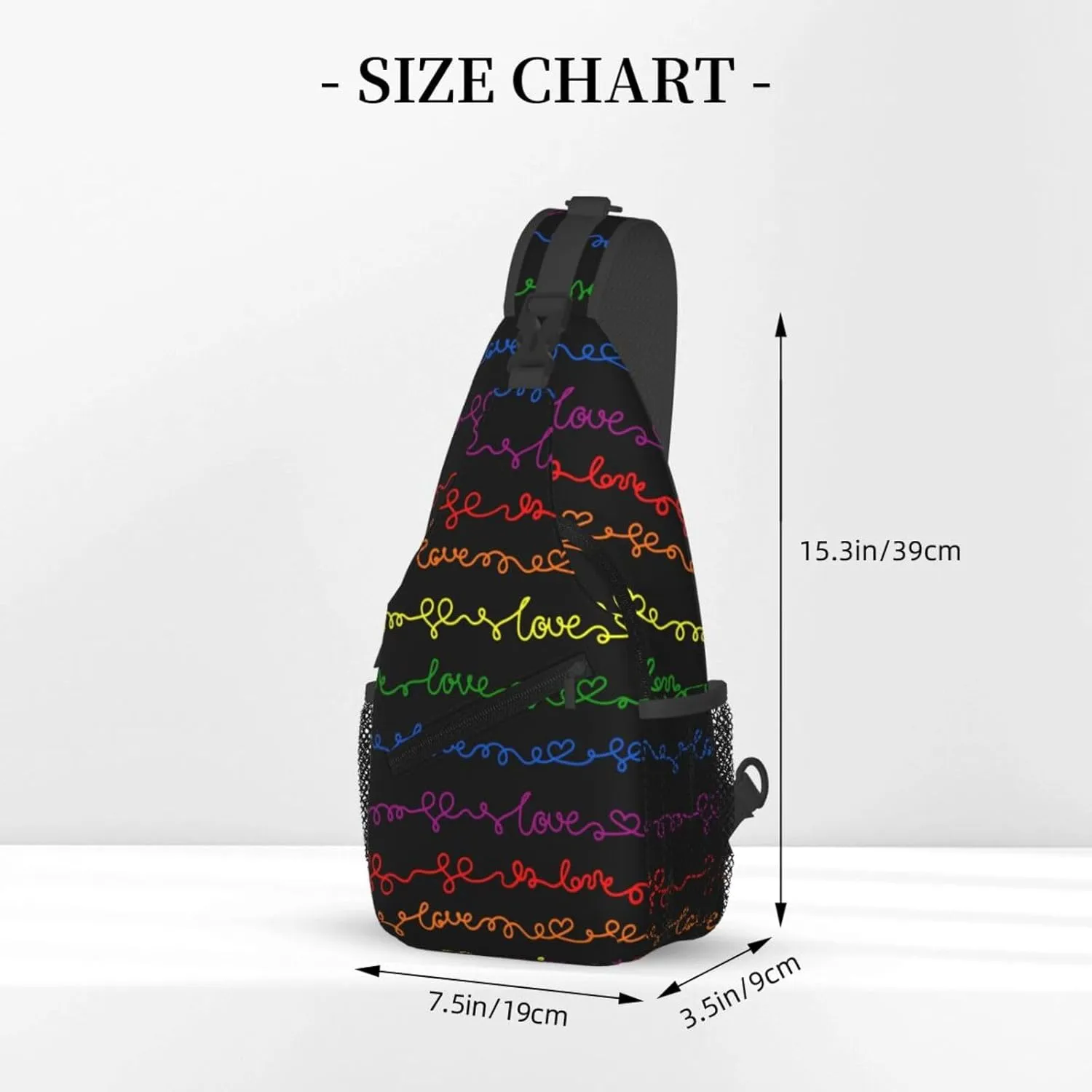 LGBT Gay Pride Sling Backpack,Fashion Shoulder Bags Adjustable Crossbody Chest Bag Travel Hiking Daypack