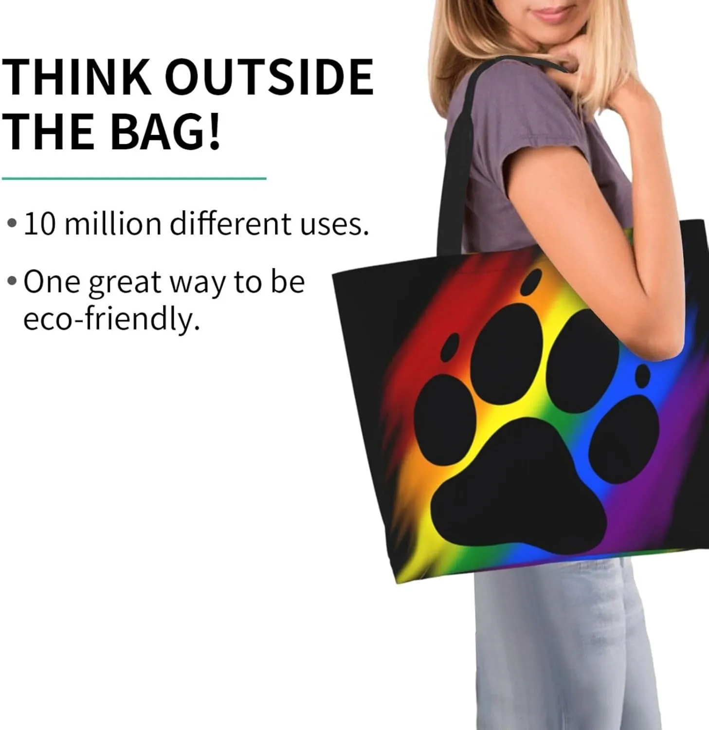 LGBT Pride Rainbow Gay Lip Lesbian Women's Tote Bag Large Capacity Single Shoulder Bags Handbag for Shopping Work