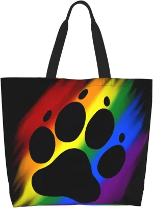 LGBT Pride Rainbow Gay Lip Lesbian Women's Tote Bag Large Capacity Single Shoulder Bags Handbag for Shopping Work