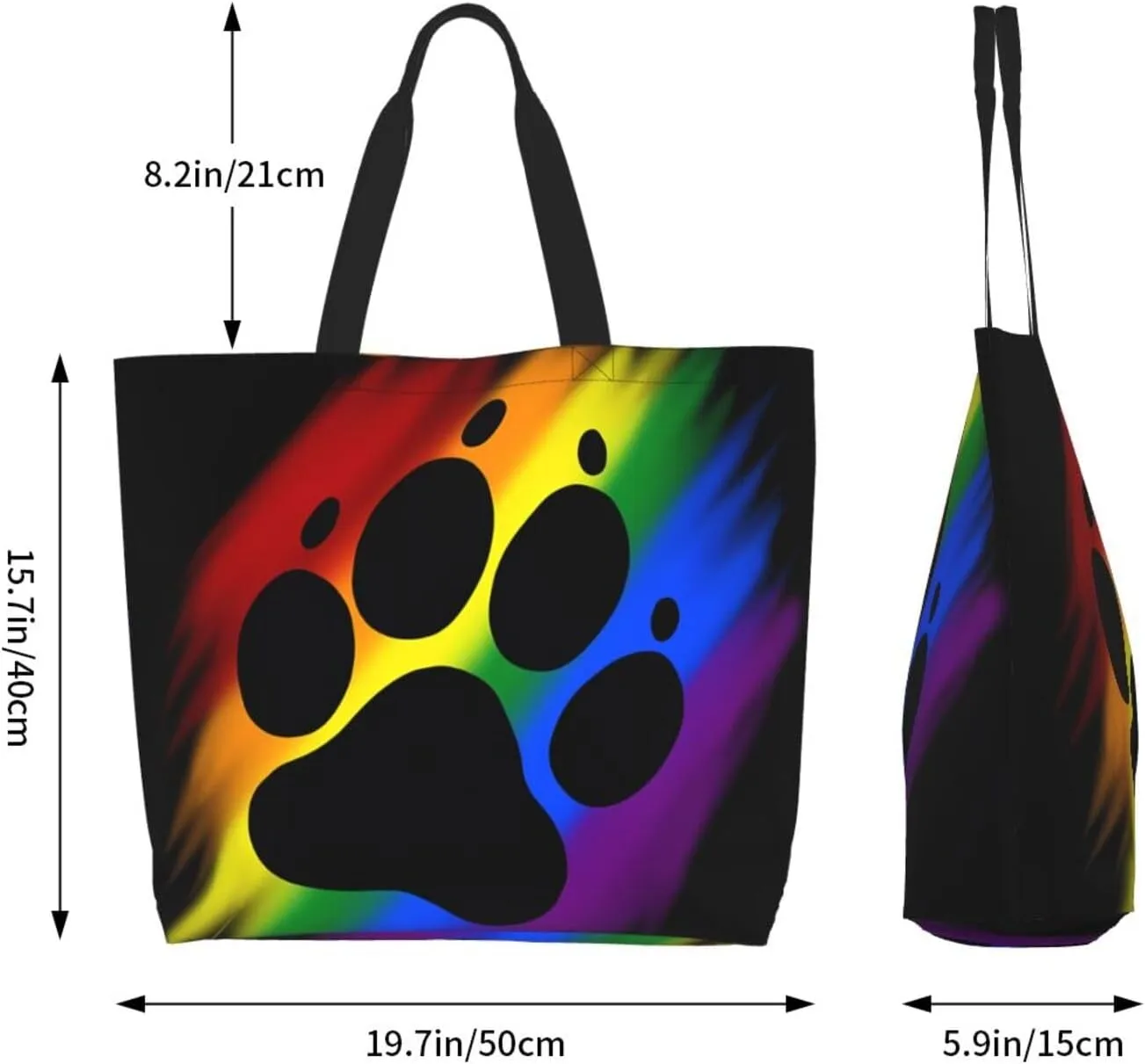 LGBT Pride Rainbow Gay Lip Lesbian Women's Tote Bag Large Capacity Single Shoulder Bags Handbag for Shopping Work