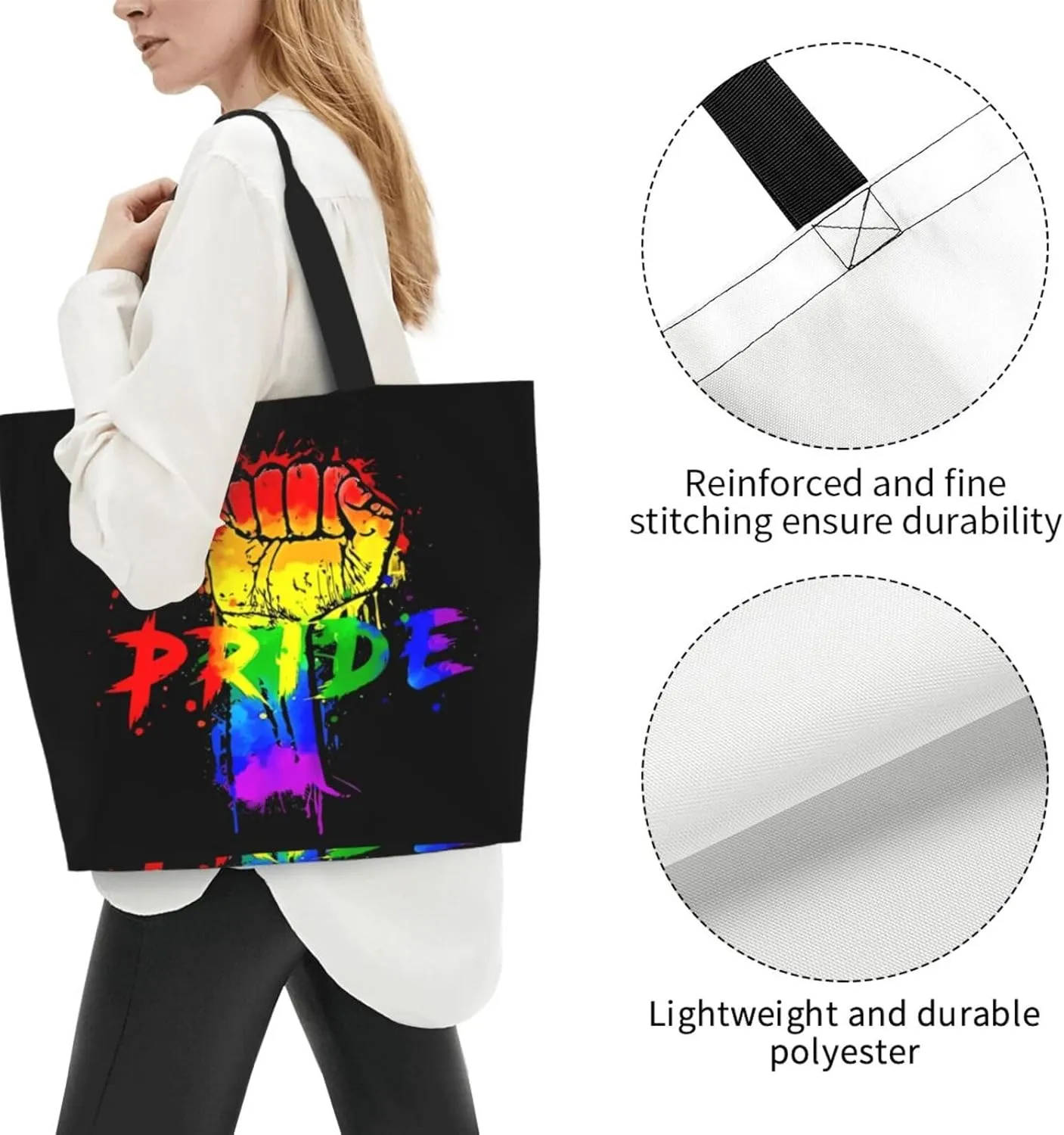 LGBT Pride Rainbow Gay pride day Women's Tote Bag Large Capacity Single Shoulder Bags Handbag for Shopping Work