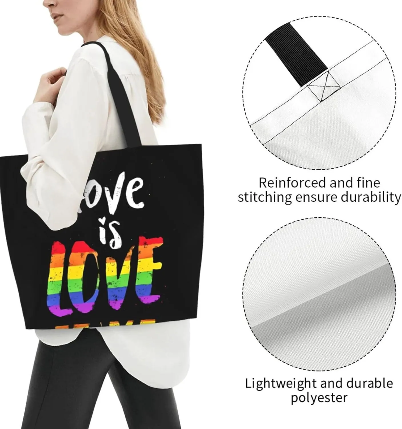 LGBT Pride Rainbow Gay pride day Women's Tote Bag Large Capacity Single Shoulder Bags Handbag for Shopping Work