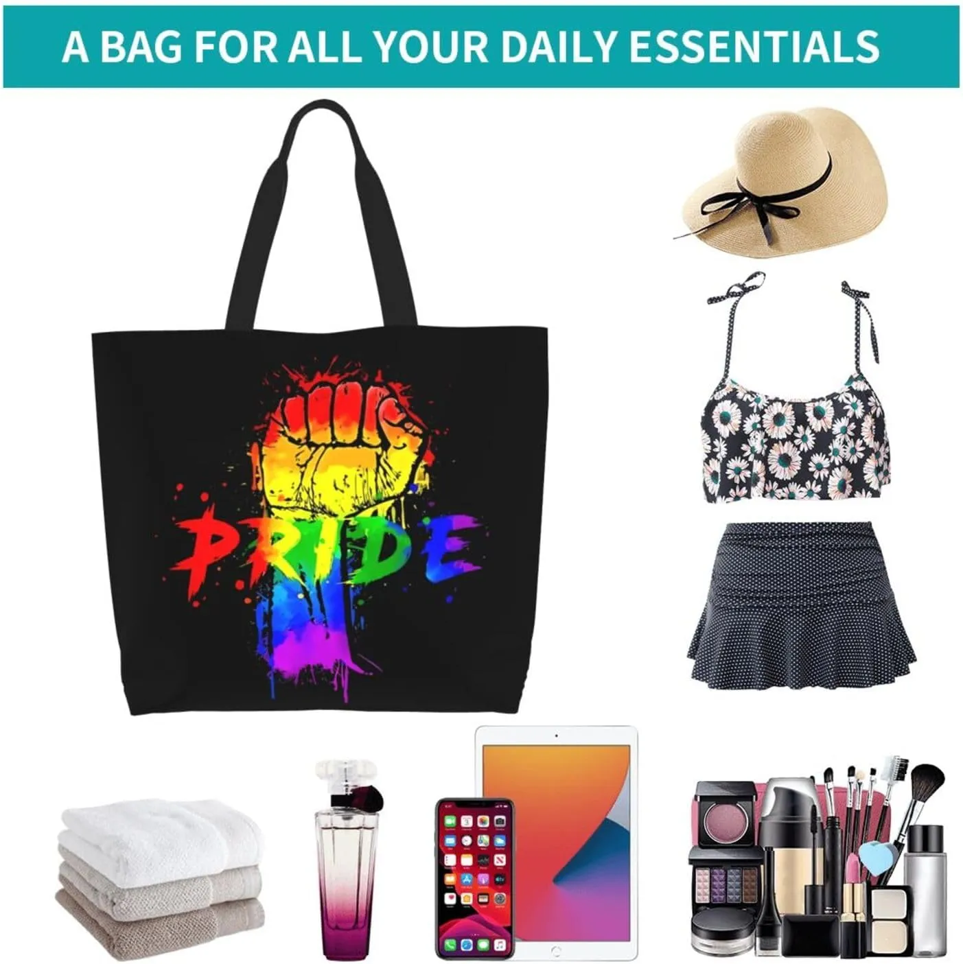 LGBT Pride Rainbow Gay pride day Women's Tote Bag Large Capacity Single Shoulder Bags Handbag for Shopping Work