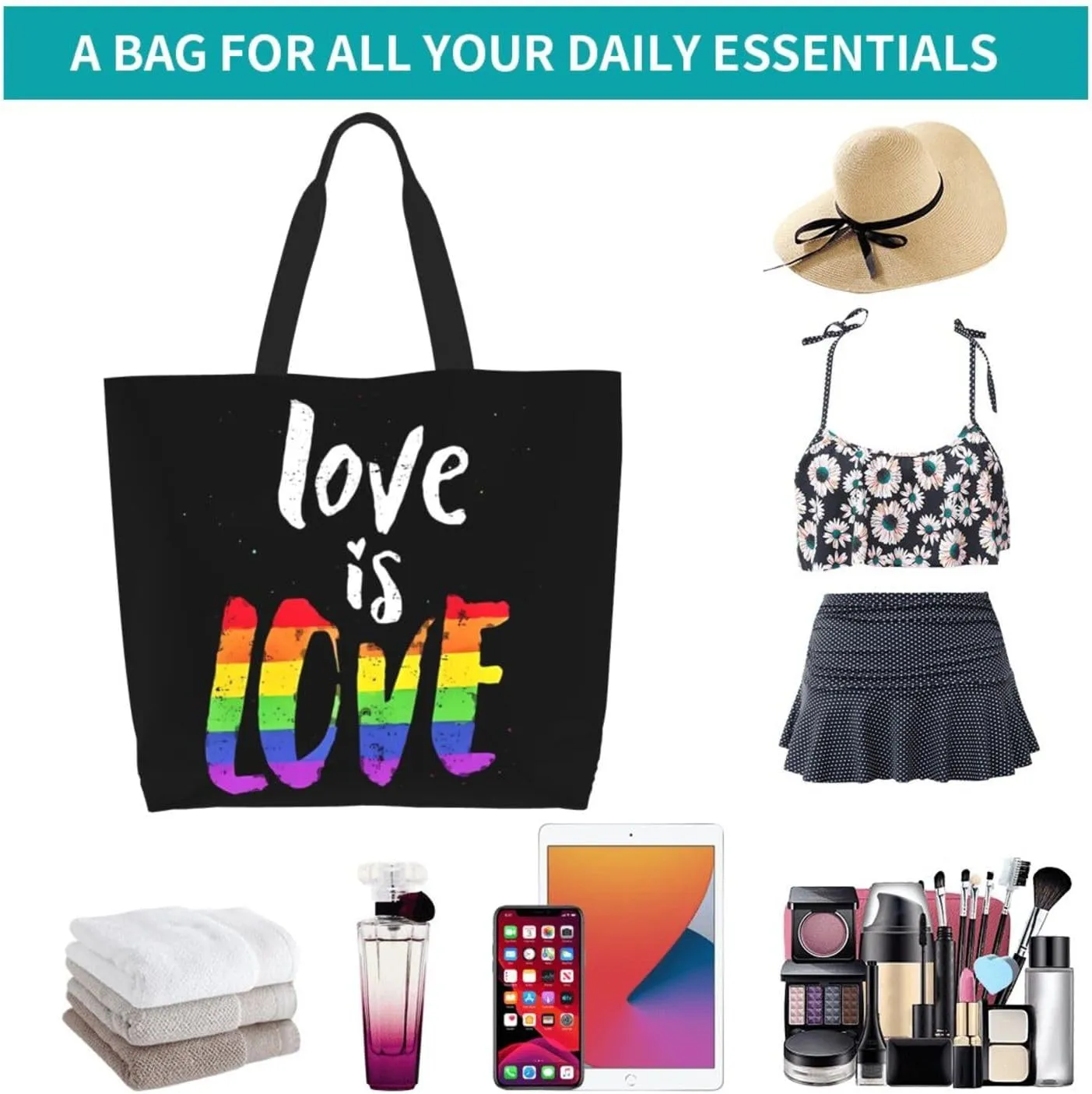 LGBT Pride Rainbow Gay pride day Women's Tote Bag Large Capacity Single Shoulder Bags Handbag for Shopping Work