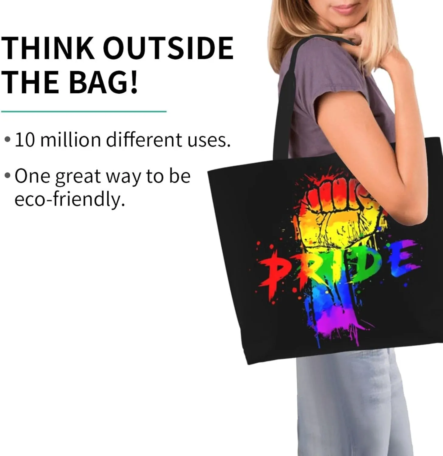 LGBT Pride Rainbow Gay pride day Women's Tote Bag Large Capacity Single Shoulder Bags Handbag for Shopping Work