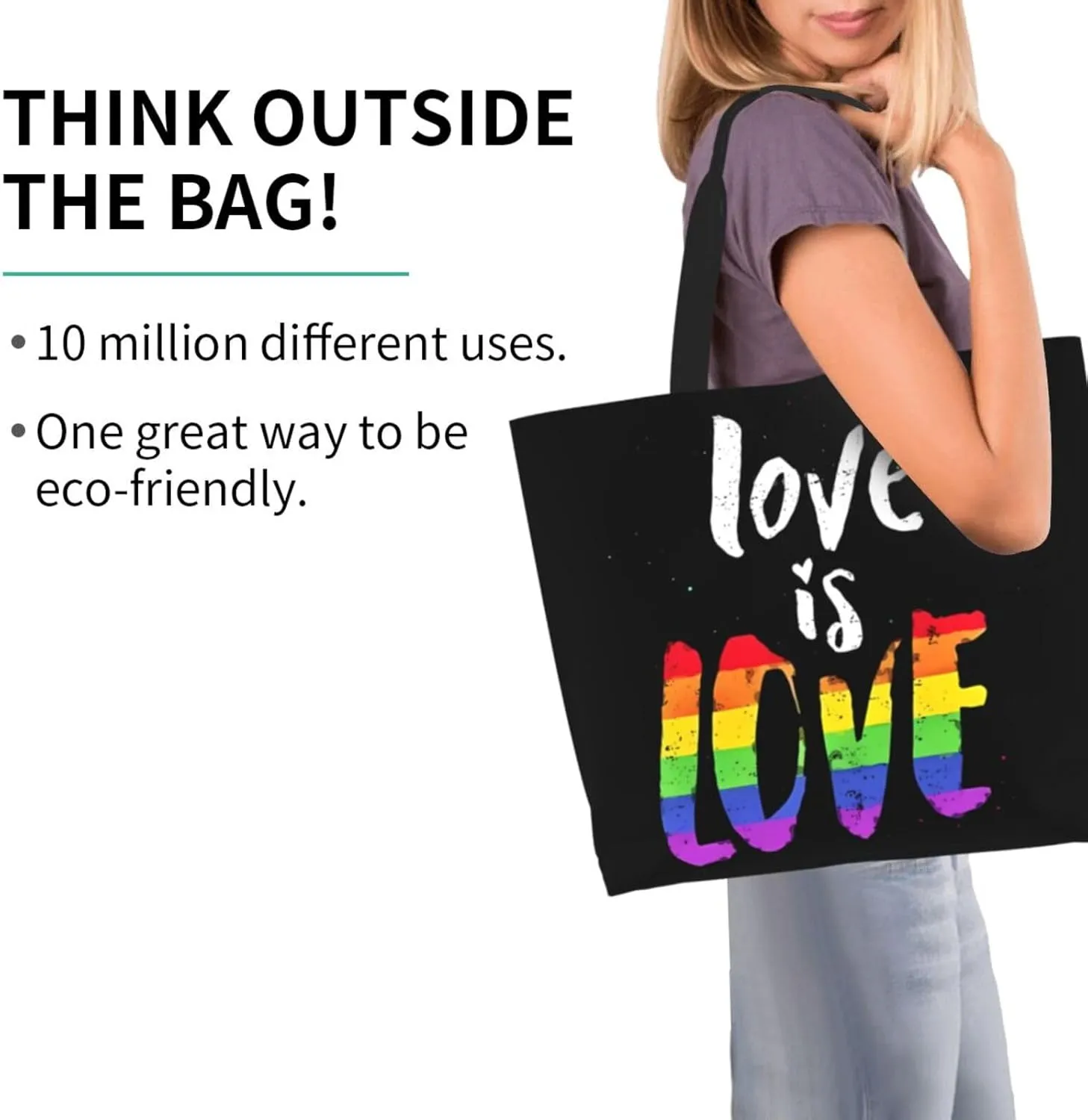 LGBT Pride Rainbow Gay pride day Women's Tote Bag Large Capacity Single Shoulder Bags Handbag for Shopping Work
