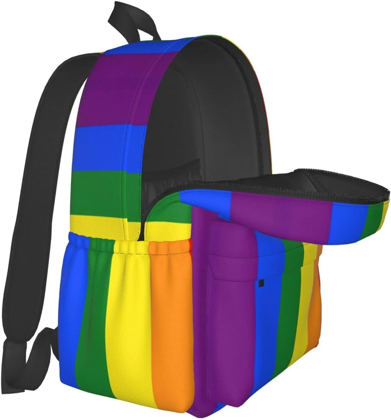 LGBT Rainbow Gay Pride Flag 17 Inch Casual Backpack Laptop Backpacks Travel Back Pack Large Camping Rucksack Hiking Daypack Lightweight Double Shoulder Bag