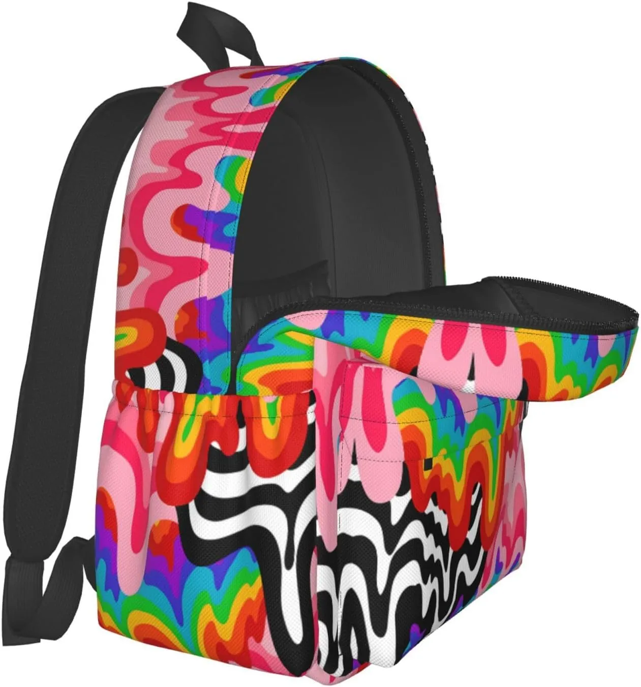 LGBT Rainbow Pride Gay Colorful Graffiti 17 Inch Casual Backpack Laptop Backpacks Travel Back Pack Large Camping Rucksack Hiking Daypack Lightweight Double Shoulder Bag