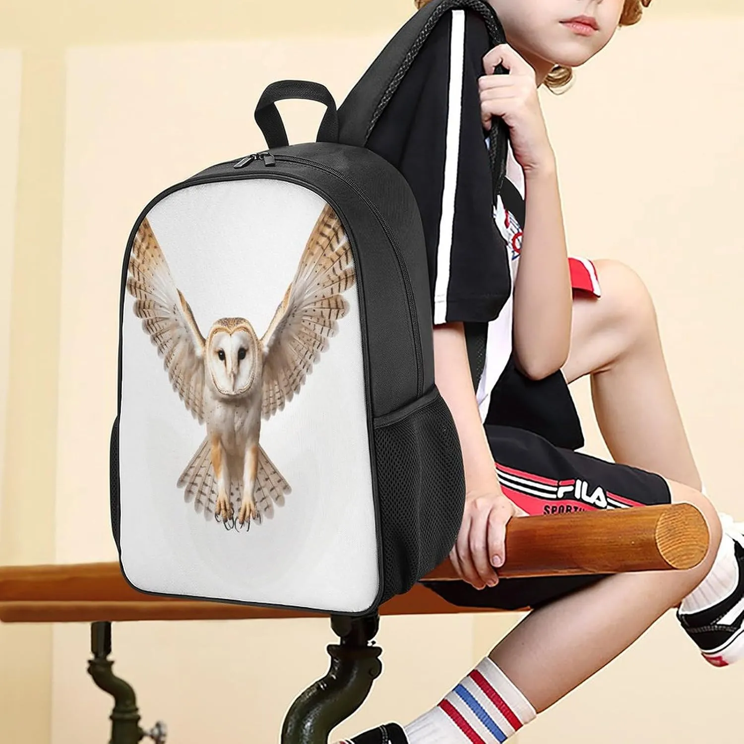 Lightweight Backpacks Cute Travel Bag Durable A Barn Owl Printing Small Travel Backpack For Women & Men