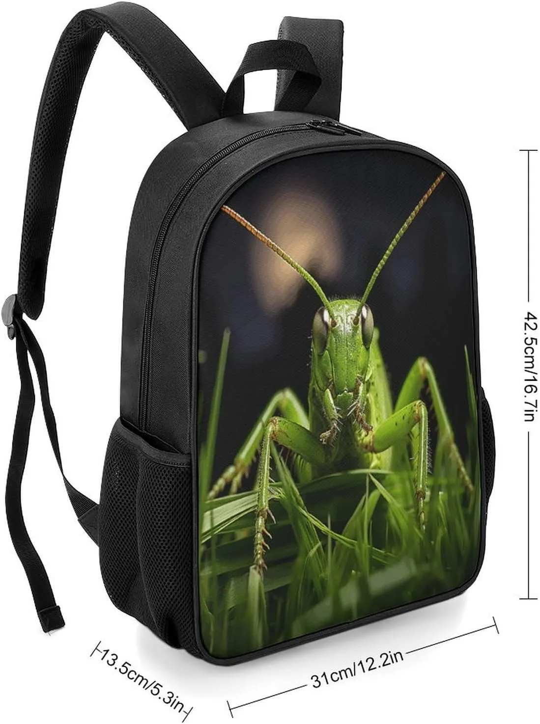 Lightweight Backpacks Cute Travel Bag Durable Grasshopper on Grass Printing Small Travel Backpack For Women & Men