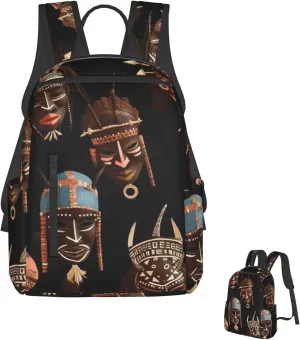 Lightweight Hiking Backpack Casual Laptop Backpack for Men Women African Ritual Ethnic Tribal Bookbag Travel Daypack