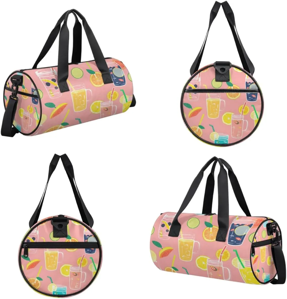 Lightweight Travel Duffle Bag Lemons Drink Gym Bag for Women Men Stylish Small Duffle Bag for Fitness Yoga Travel Overnight Sport