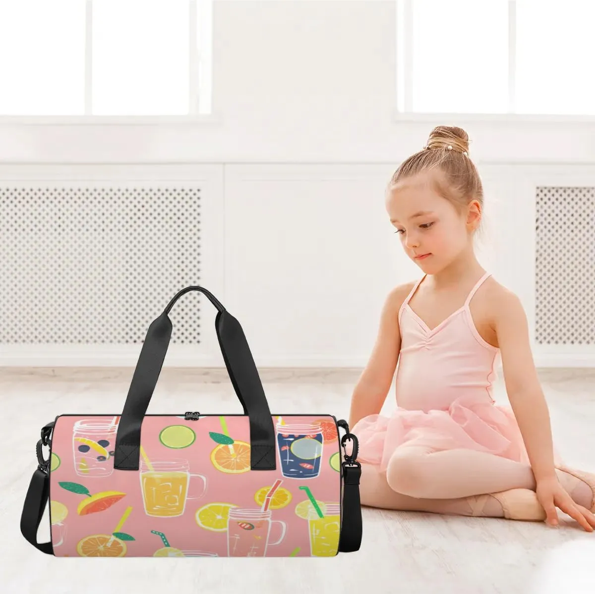Lightweight Travel Duffle Bag Lemons Drink Gym Bag for Women Men Stylish Small Duffle Bag for Fitness Yoga Travel Overnight Sport