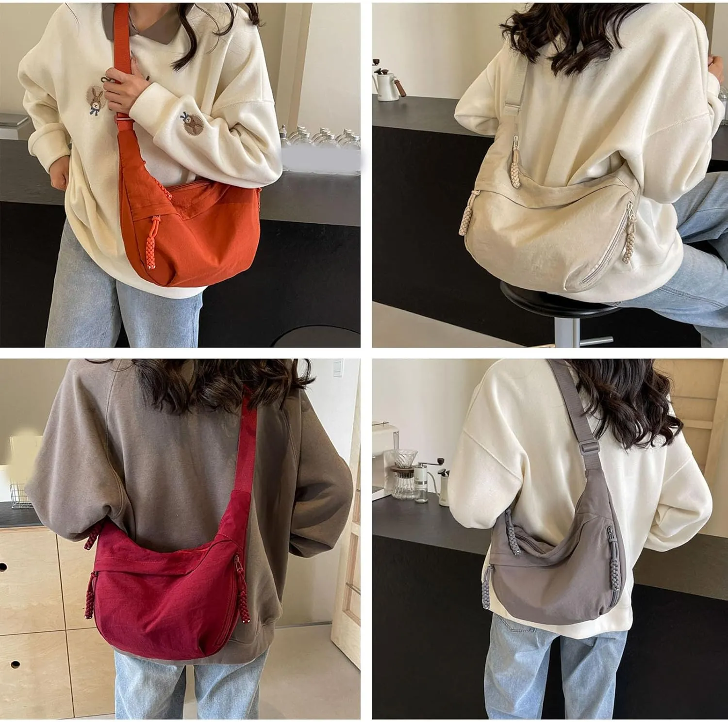Limorence Crossbody Bag, Arisefrom Crossbody Bag, Women's Fashion Plain Color Nylon Crossbody Bag, Large Capacity sling