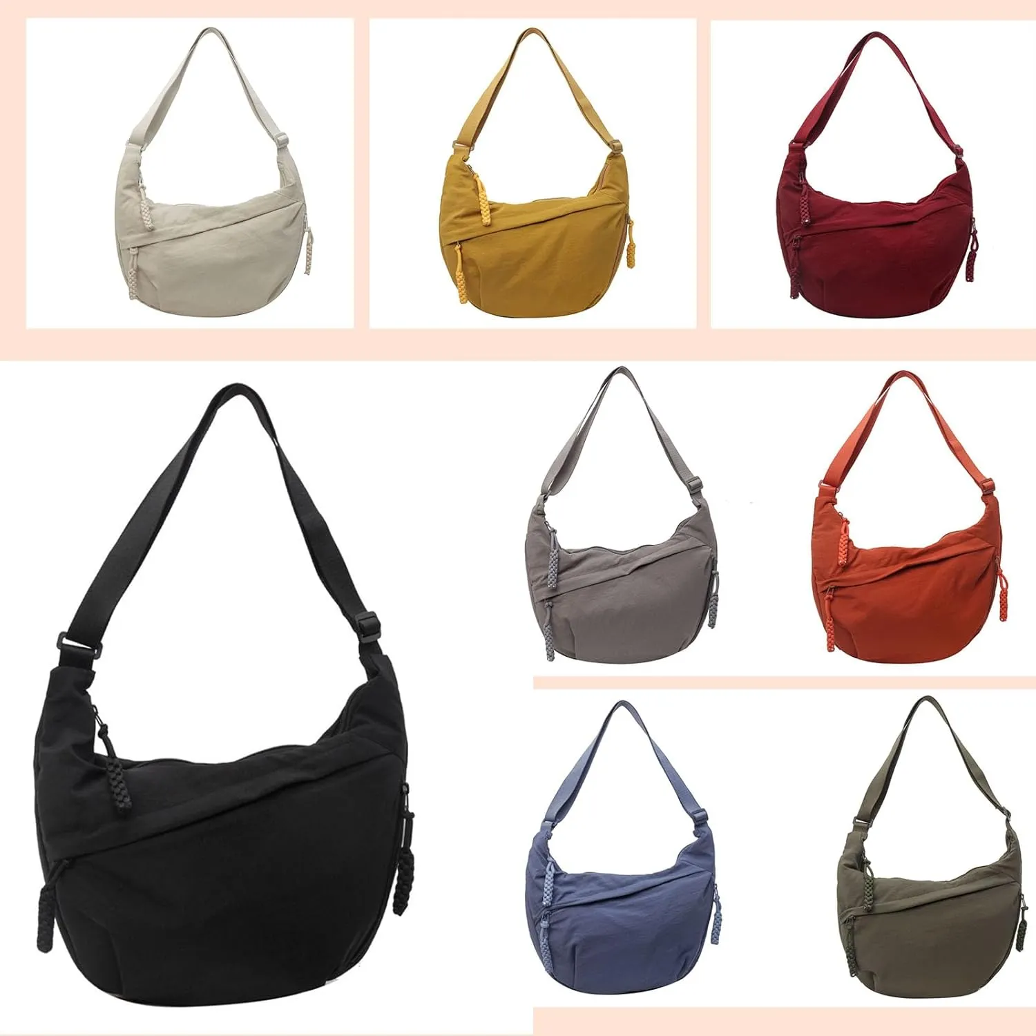 Limorence Crossbody Bag, Arisefrom Crossbody Bag, Women's Fashion Plain Color Nylon Crossbody Bag, Large Capacity sling