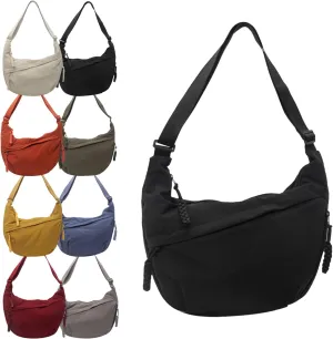 Limorence Crossbody Bag - Fashion Plain Color for Women, Nylon Crossbody Bags for Women, Crescent Crossbody Bag