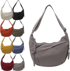 Limorence Crossbody Bag - Fashion Plain Color for Women, Nylon Crossbody Bags for Women, Crescent Crossbody Bag