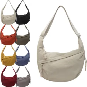 Limorence Crossbody Bag - Fashion Plain Color for Women, Nylon Crossbody Bags for Women, Crescent Crossbody Bag