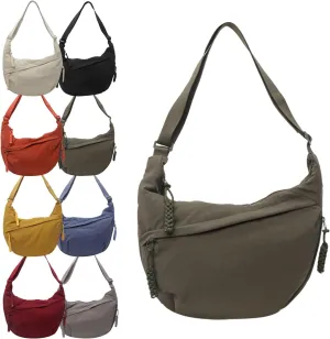 Limorence Crossbody Bag - Fashion Plain Color for Women, Nylon Crossbody Bags for Women, Crescent Crossbody Bag