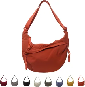 Limorence Crossbody Bag, Limorence Women's Fashion Plain Color Nylon Crossbody Bag, Slouchy Sling Hobo Bag