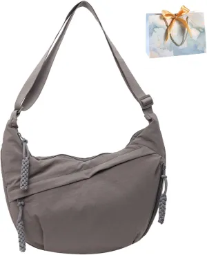 Limorence Crossbody Bag, Women'S Fashion Plain Color Nylon Crossbody Bag, Small Sling Crescent Cross Body Tote Bag